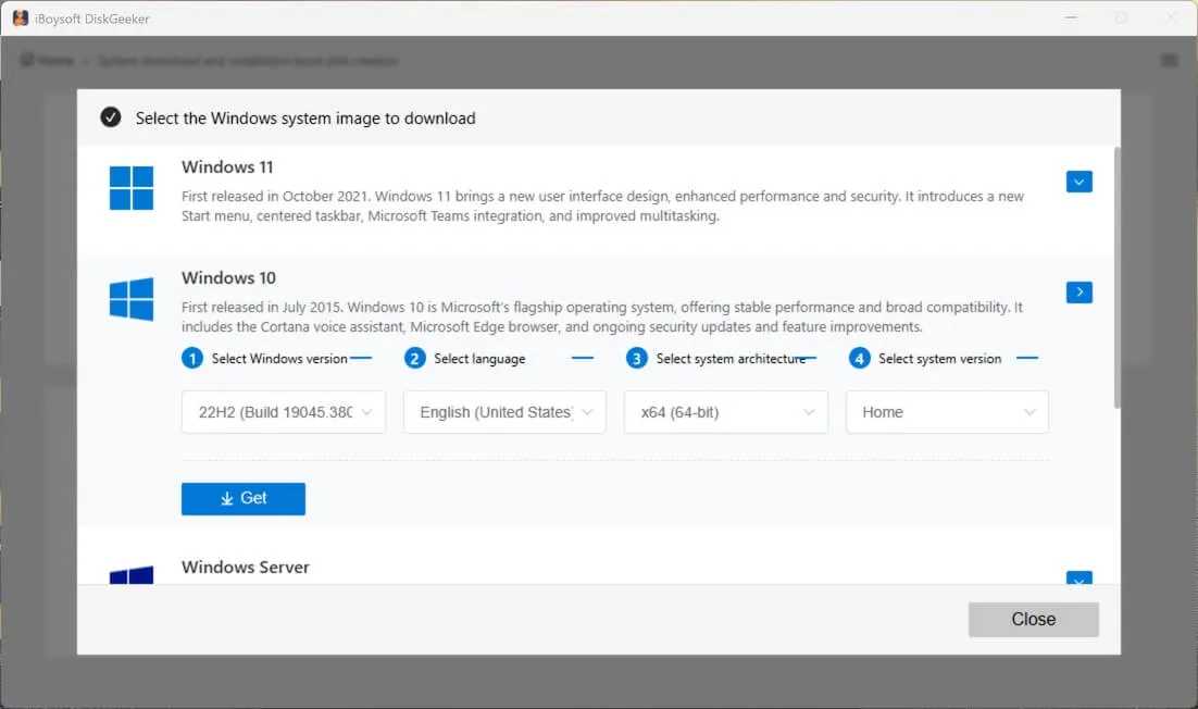 Descargar una versión antigua de Windows