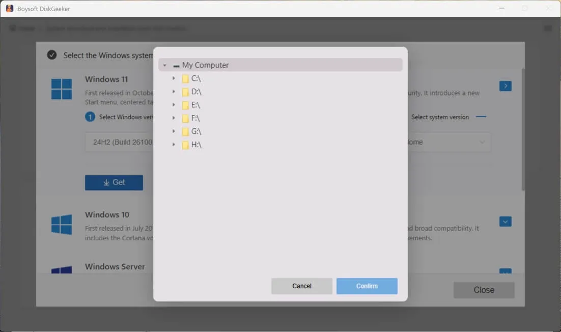 Choose a location to save Windows 7 ISO image