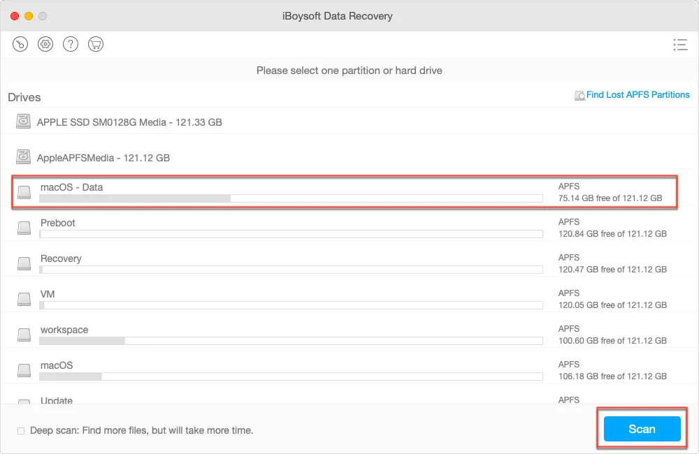 Recover lost data when APFS container will not mount