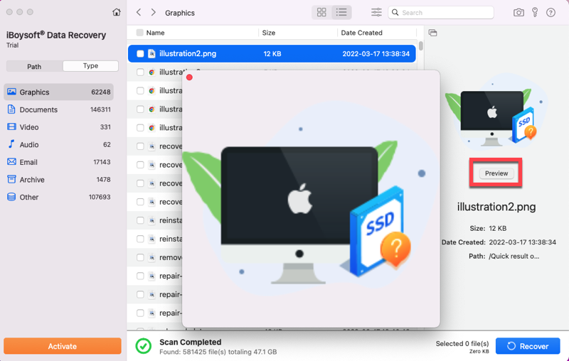 preview founded files in Seagate backup plus external hard drive