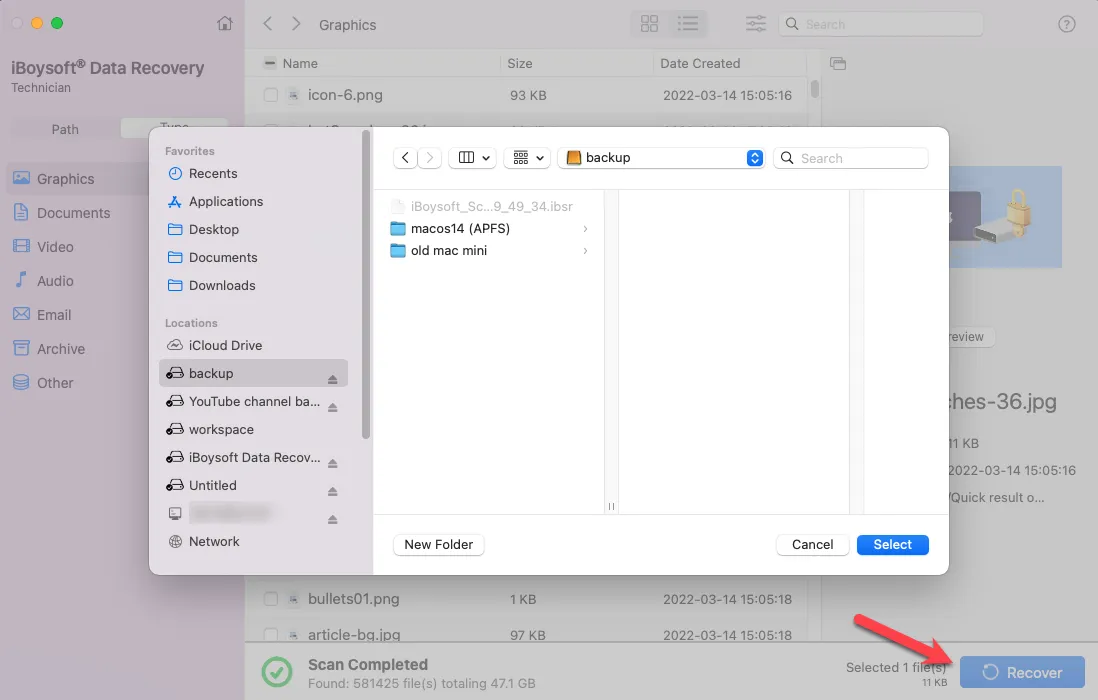 recover files on Mac with iBoysoft Data Recovery