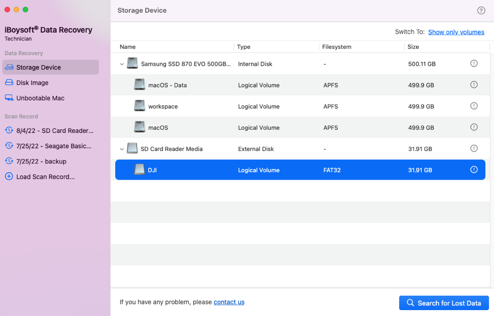 Scan your SD card for missing files