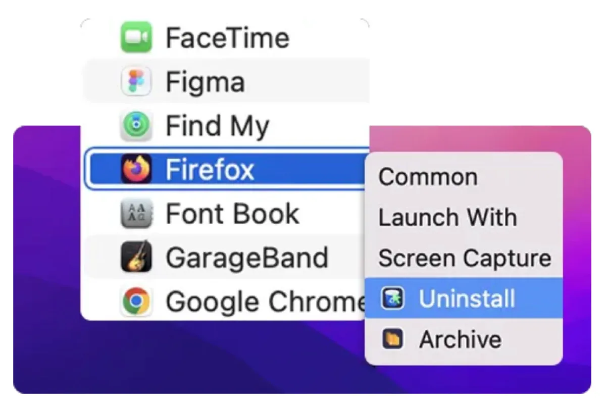 Uninstall apps on Mac using iBoysoft MagicMenu