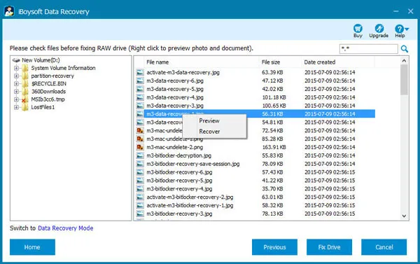 preview SD card files in iBoysoft Data Recovery