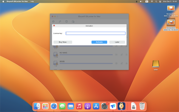 Activate iBoysoft BitLocker for Mac