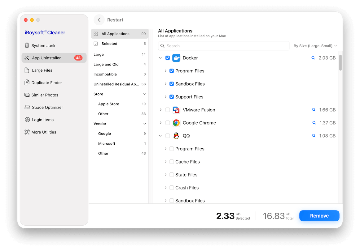 Check app associated files