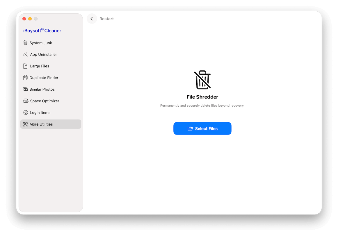 select files to be shredded