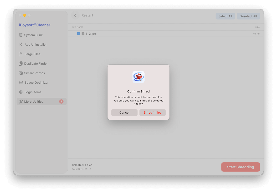 start shredding files