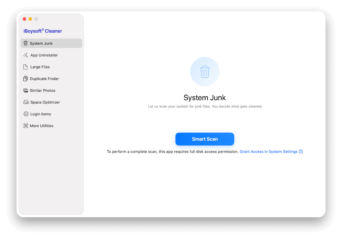 start scan system junk