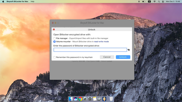 Choose volume mounter option in iBoysoft BitLocker for Mac