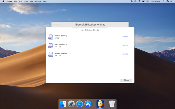 Encrypt drive with iBoysoft BitLocker for Mac