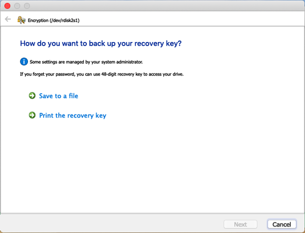 Back up BitLocker Recovery key