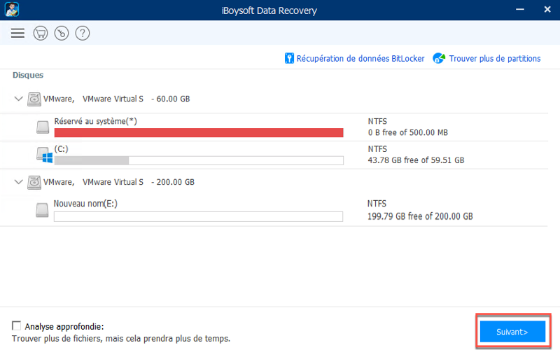Récupérez les fichiers supprimés/perdus avec iBoysoft Data Recovery