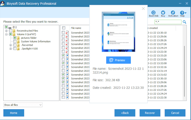 Preview files with iBoysoft Data Recovery