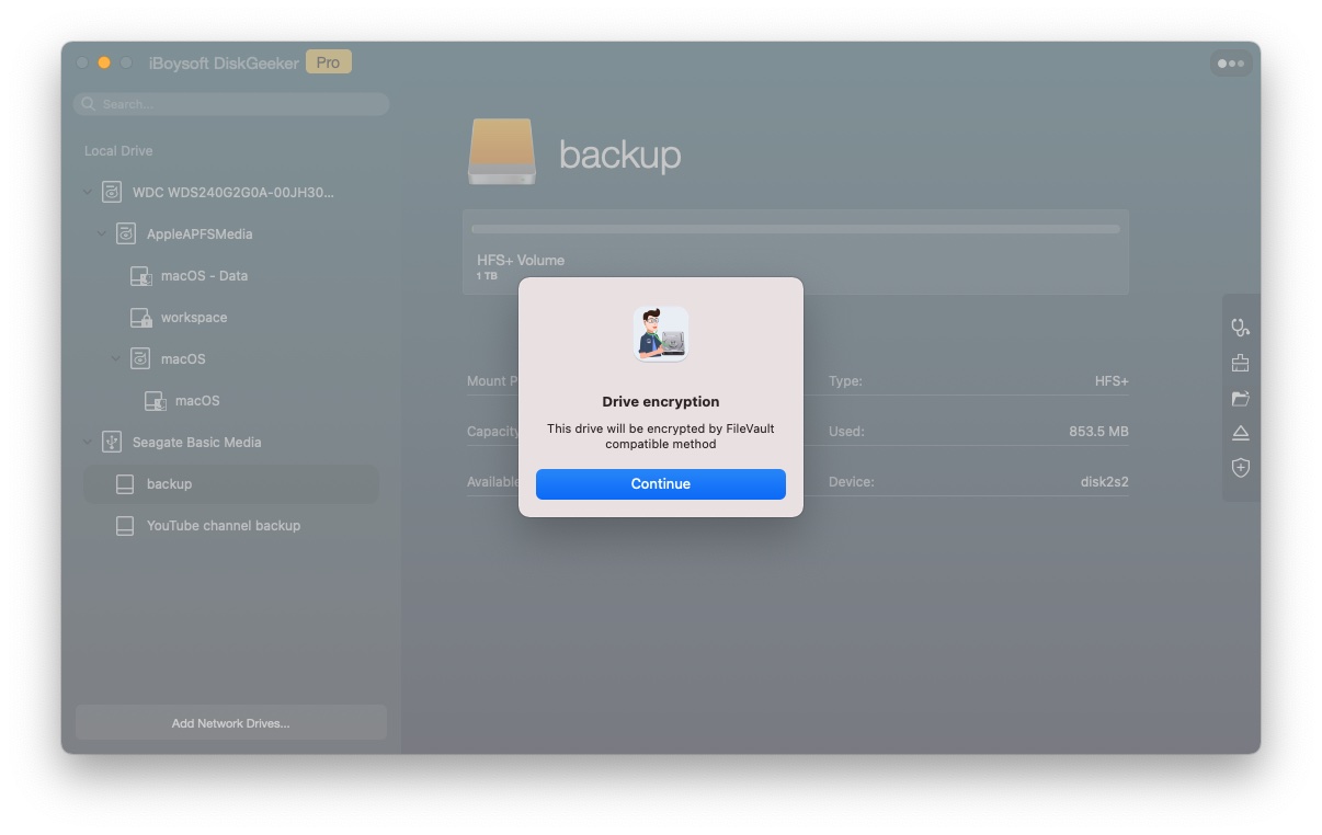 Encrypt a drive with FileVault