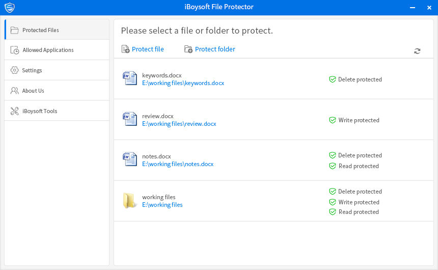 iBoysoft File Protector for Windows
