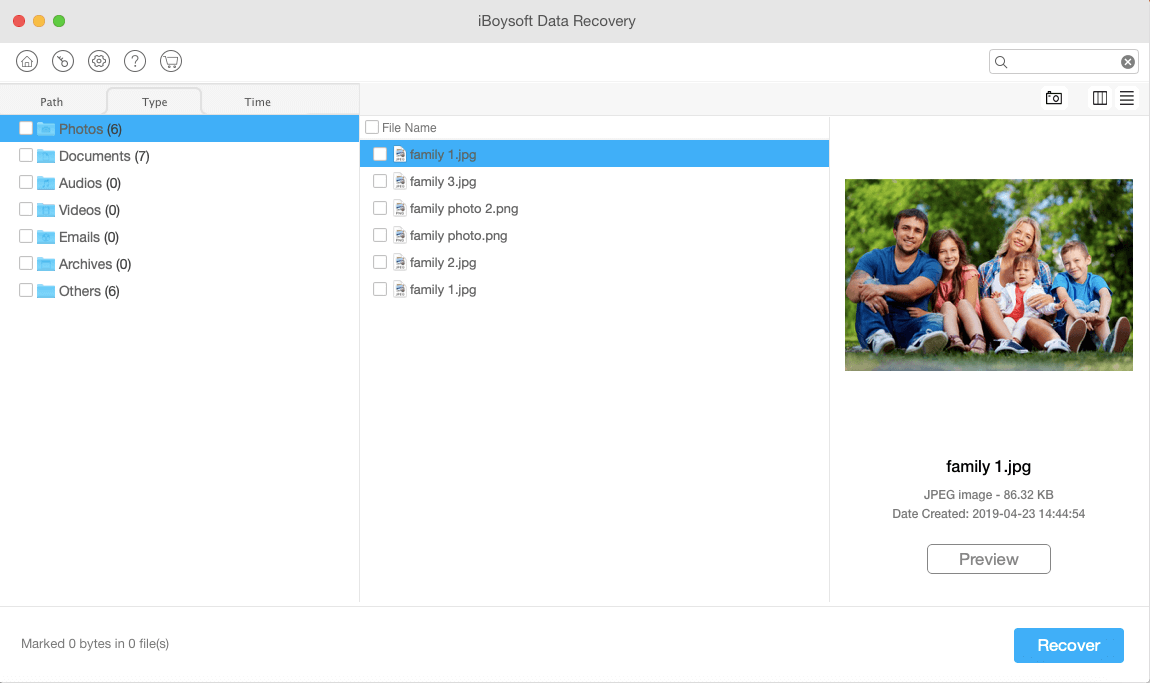 Vorschau der Scan-Ergebnisse auf iBoysoft Datenrettung für Mac