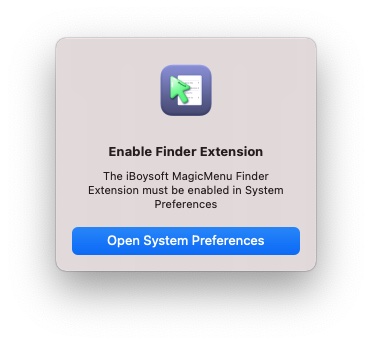Enable Finder extension for iBoysoft MagicMenu