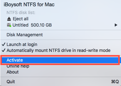 activate iboysoft ntfs for mac