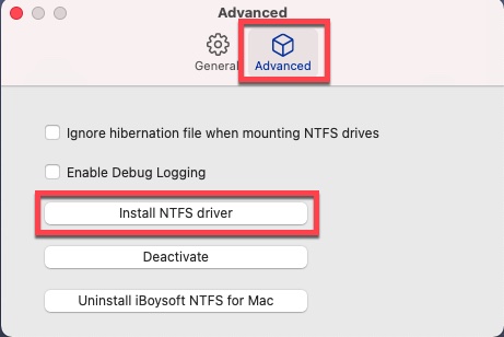 Install NTFS driver