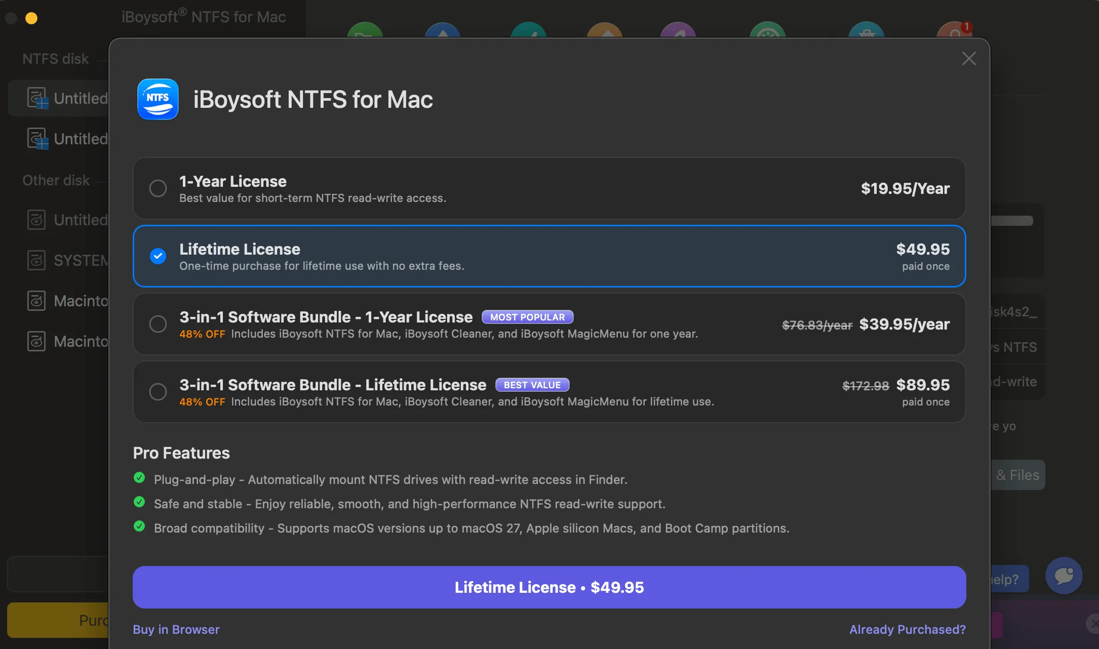 purchase iBoysoft NTFS for Mac