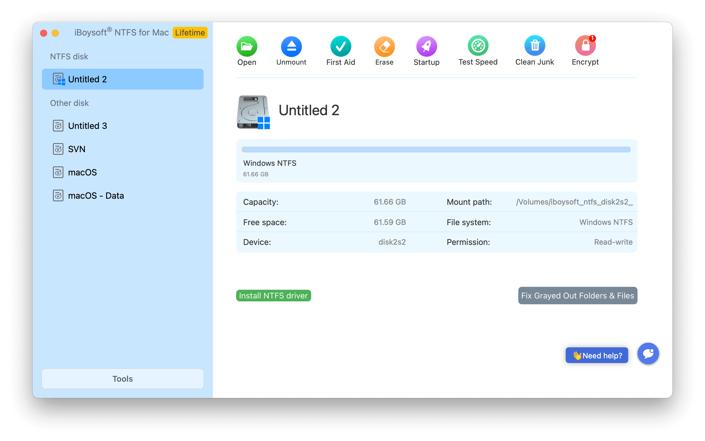 Install iBoysoft NTFS driver