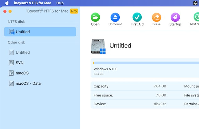 open iBoysoft NTFS for Mac