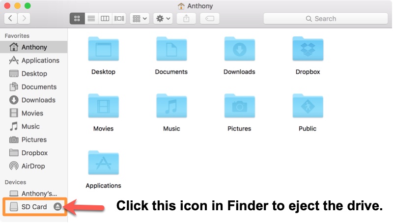 Eject a USB flash drive in Finder
