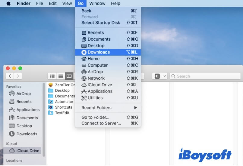 find Downloads folder on Mac