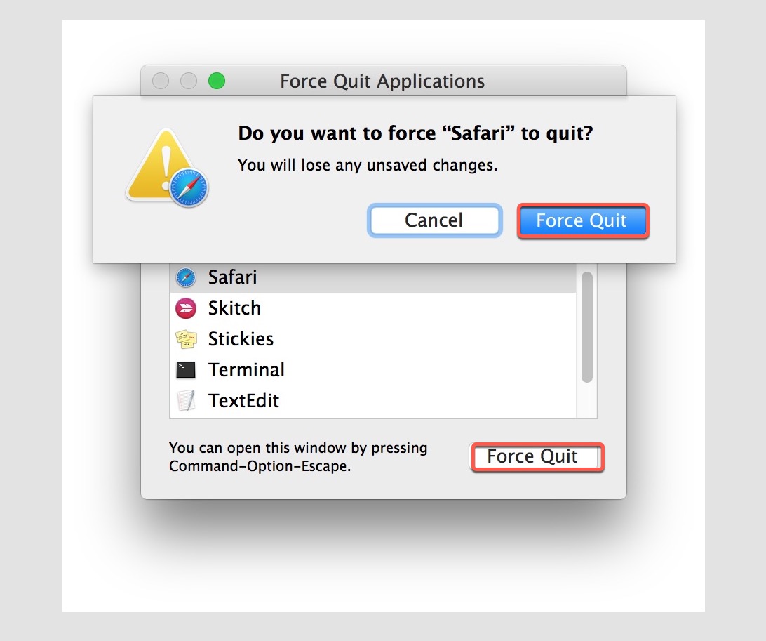 confirm force quit on Mac
