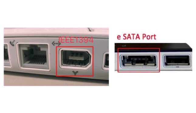 IEEE 1394 interface vs. e-SATA interface