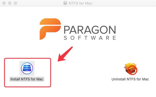 Installation de Paragon NTFS for Mac