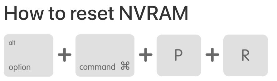 How to reset NVRAM/PRAM on Mac