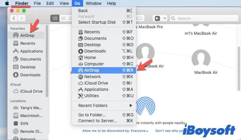 How to open AirDrop on Mac