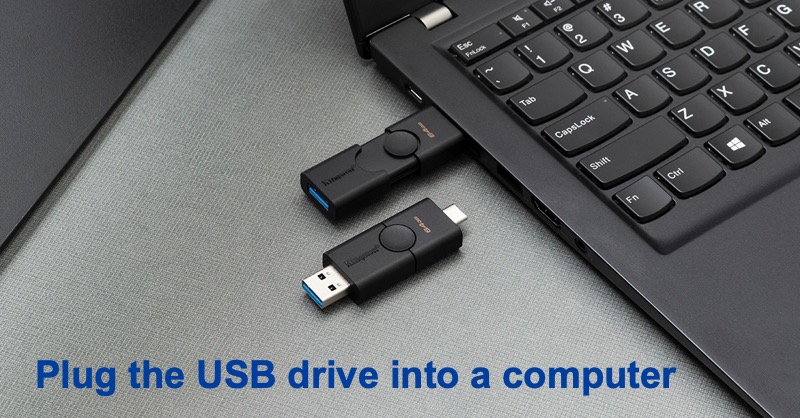 Plug USB drive into a computer
