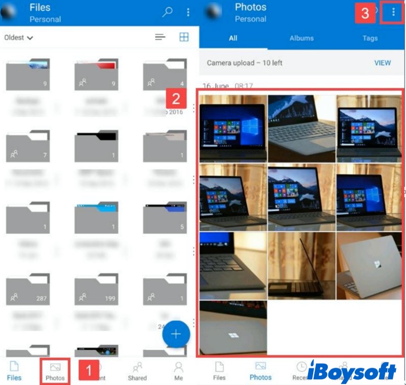 recover deleted photos from OneDrive app