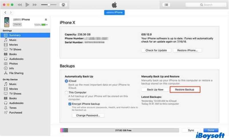 recover deleted photos from iTunes backup