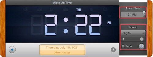 Set alarms on the Wake Up Time app