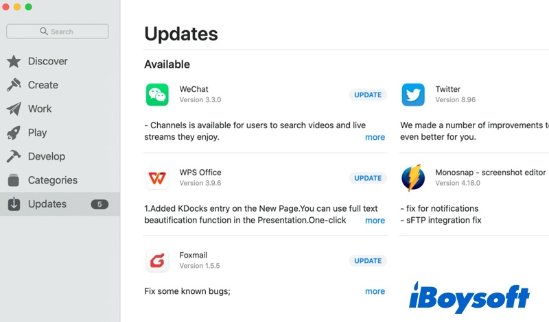 how to update app on macbook