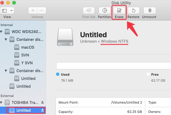 how to mount a ntfs on mac