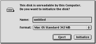 The disk is unreadable by this computer