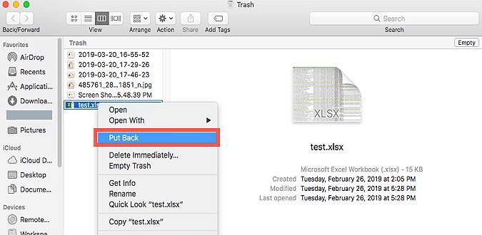recover deleted files on Mac from Trash can