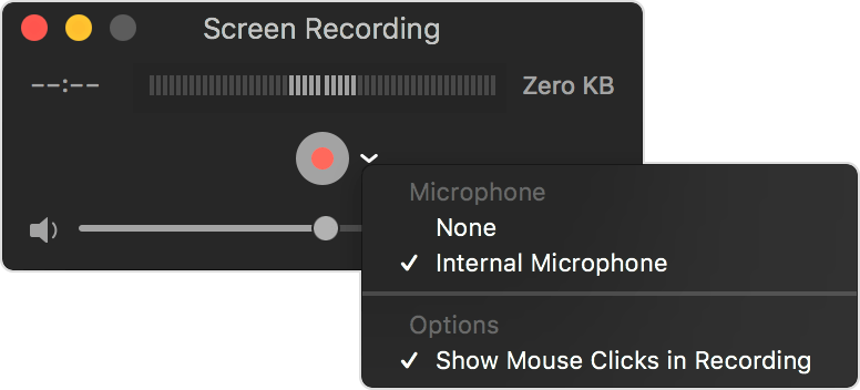 QuickTime Player screen recording