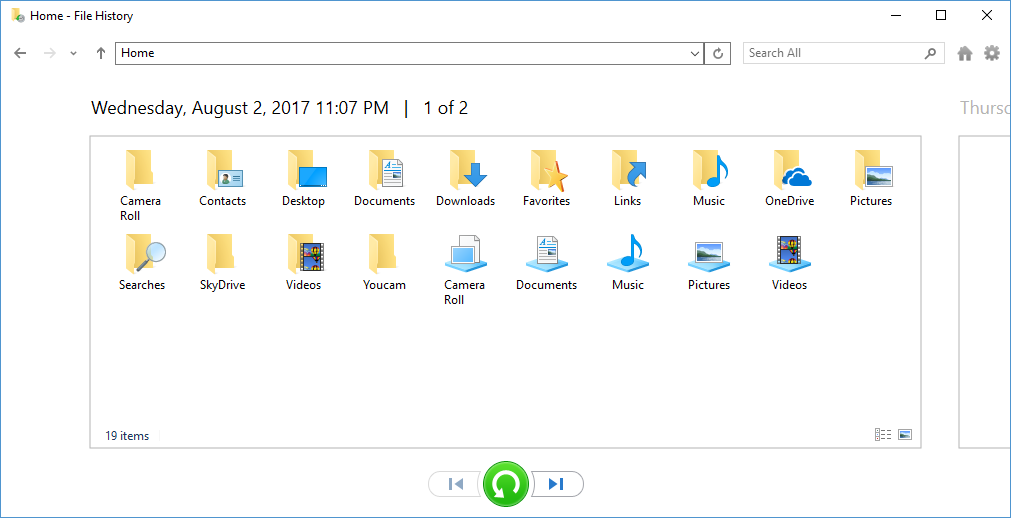 Recover deleted photos from a File History backup