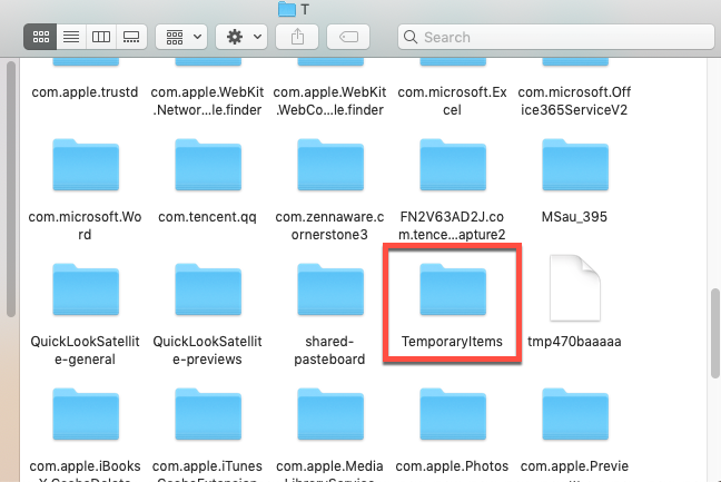folder for recovered word files mac