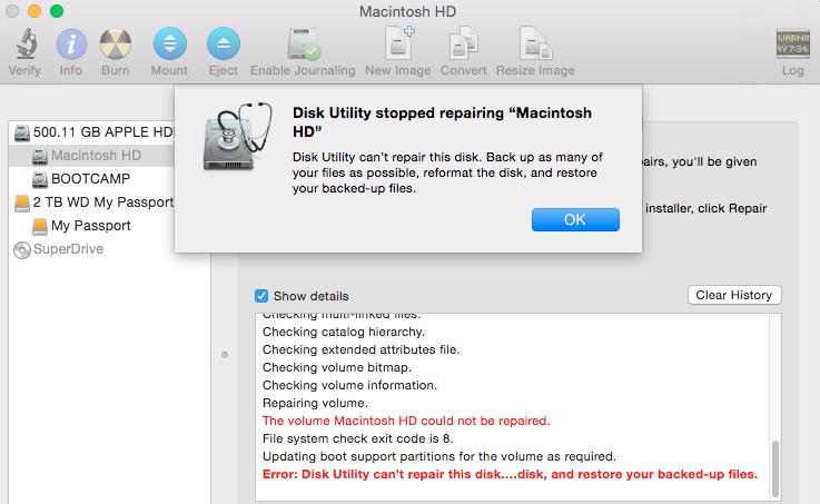 Macos can 27t repair the disk my passport for macbook pro