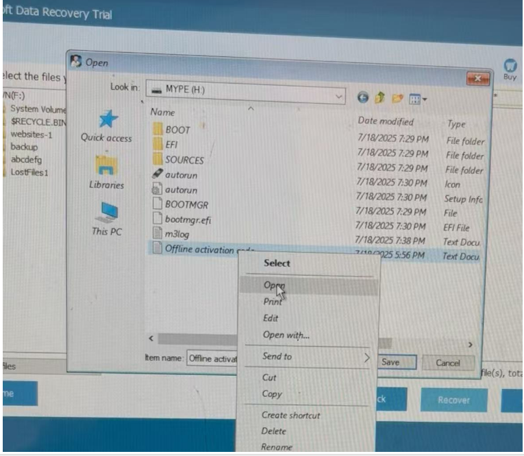 Offline activation with iBoysoft Data Recovery WinPE