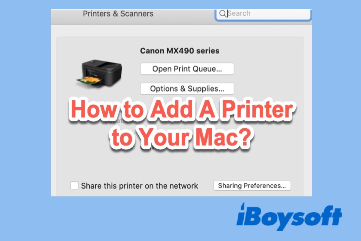 how to setup usb printer on mac