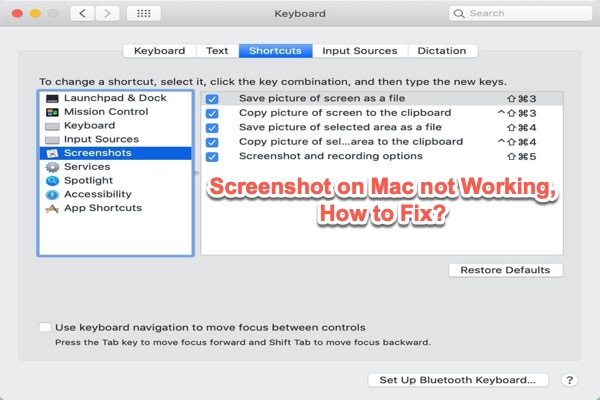 fix Mac screenshot not working