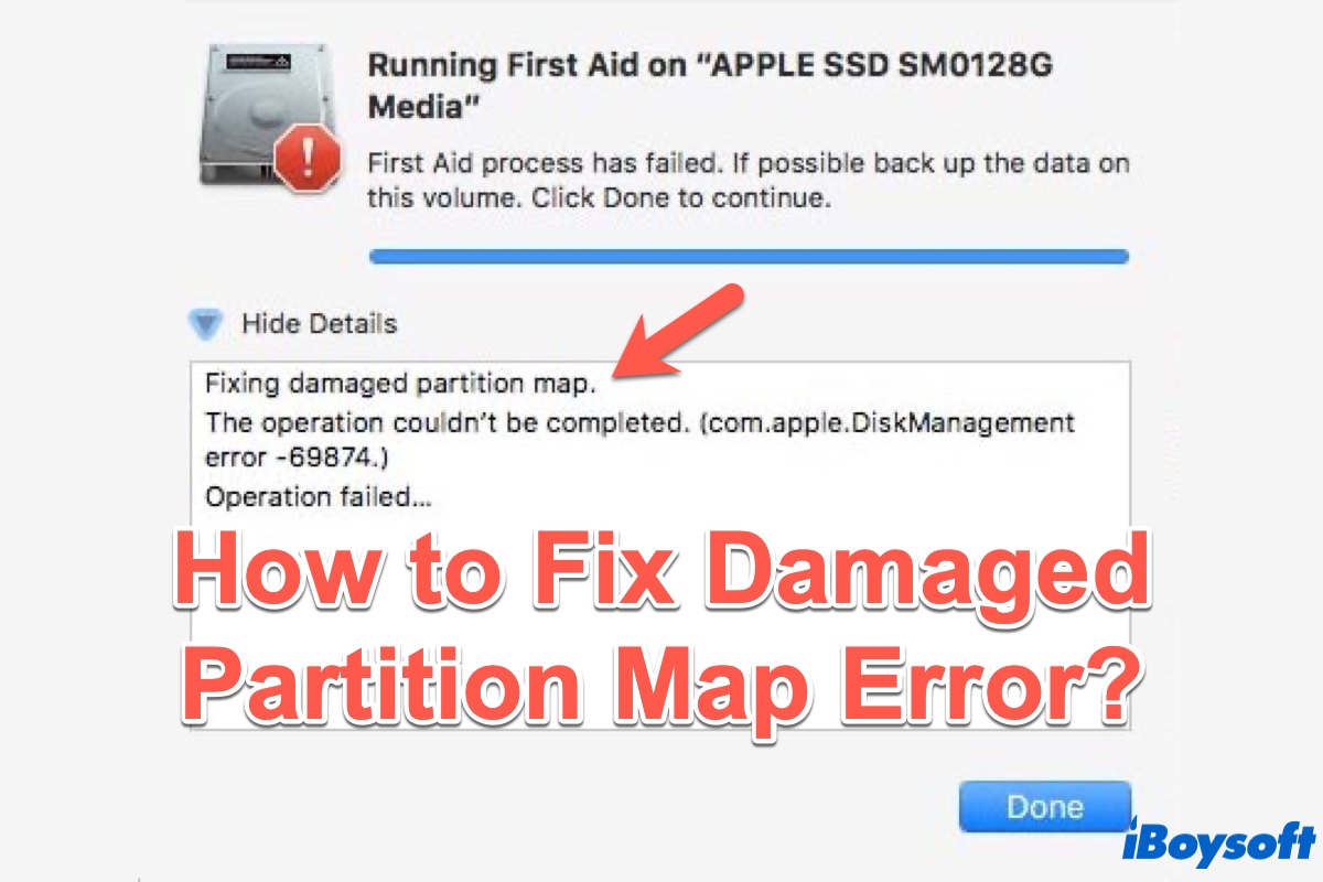 how to fix damaged partititon map